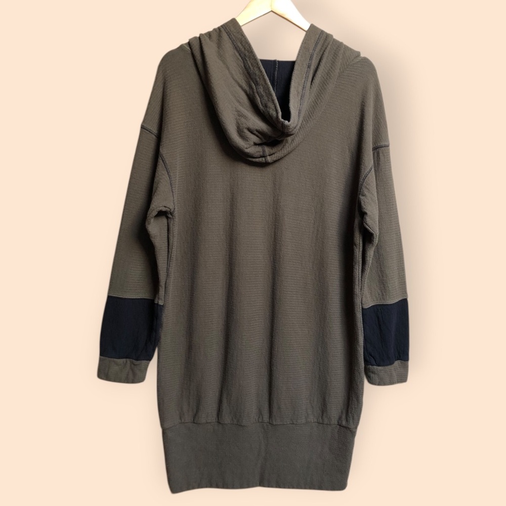 Free People Movement Oversized Long Length Hooded Sweatshirt Olive Women’s Large - Picture 9 of 13
